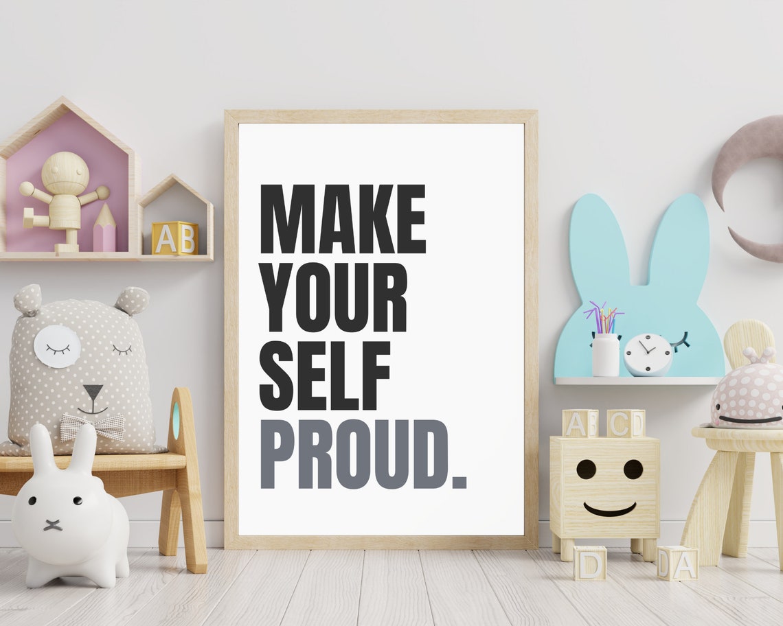 Big Bold Words Black And White Inspirational Quote For Minimalist Modern Home Decor Make Yourself Proud Instant - Image 3