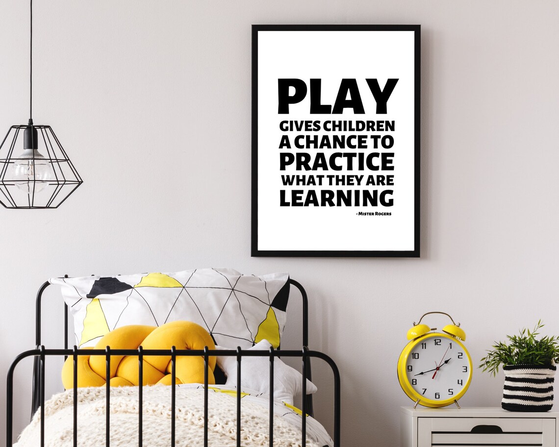 Play Gives Children a Chance to Practice Mister Rogers Quote Poster - Image 2