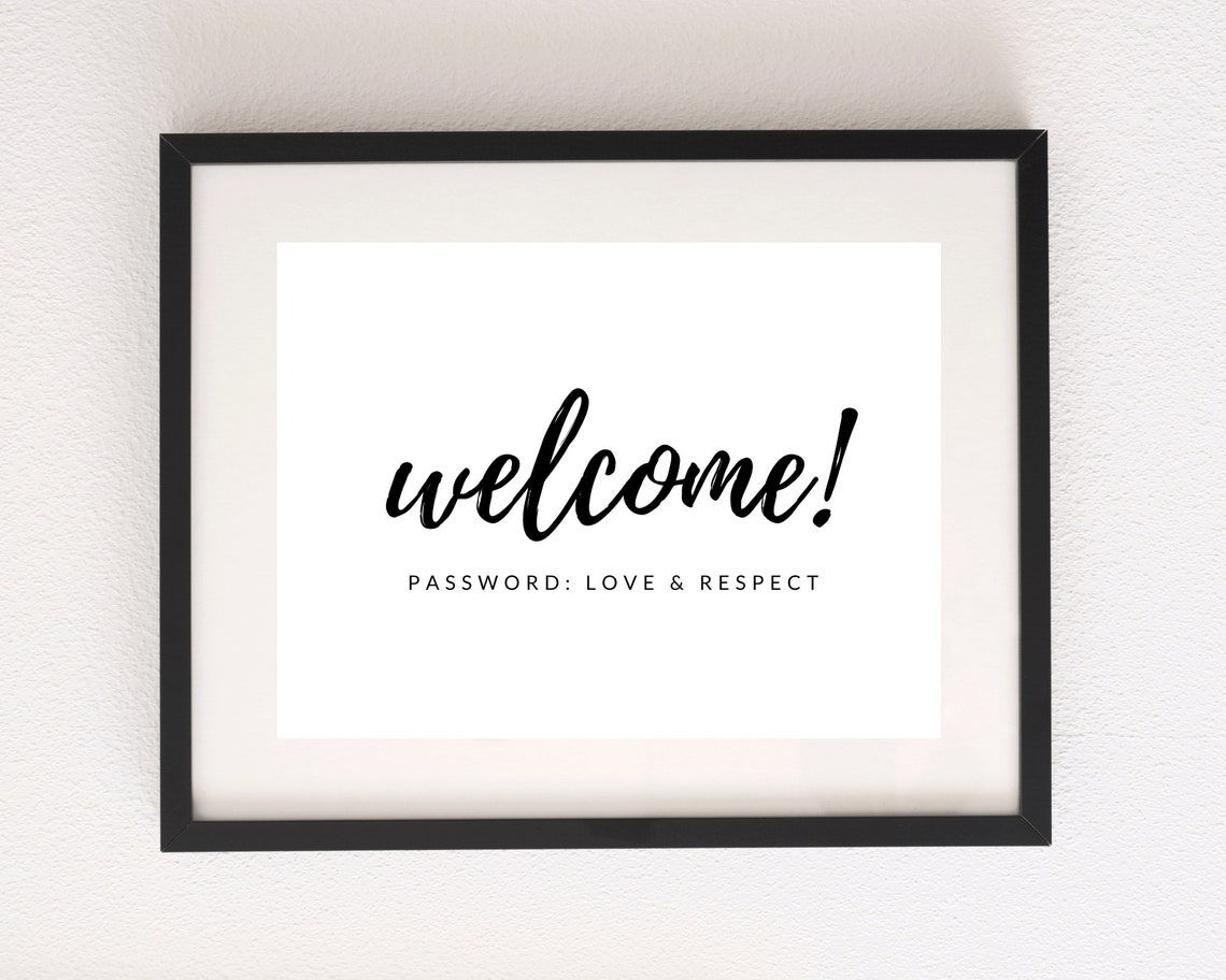 Welcome Password Love and Respect Script Typography Entryway Poster - Image 4