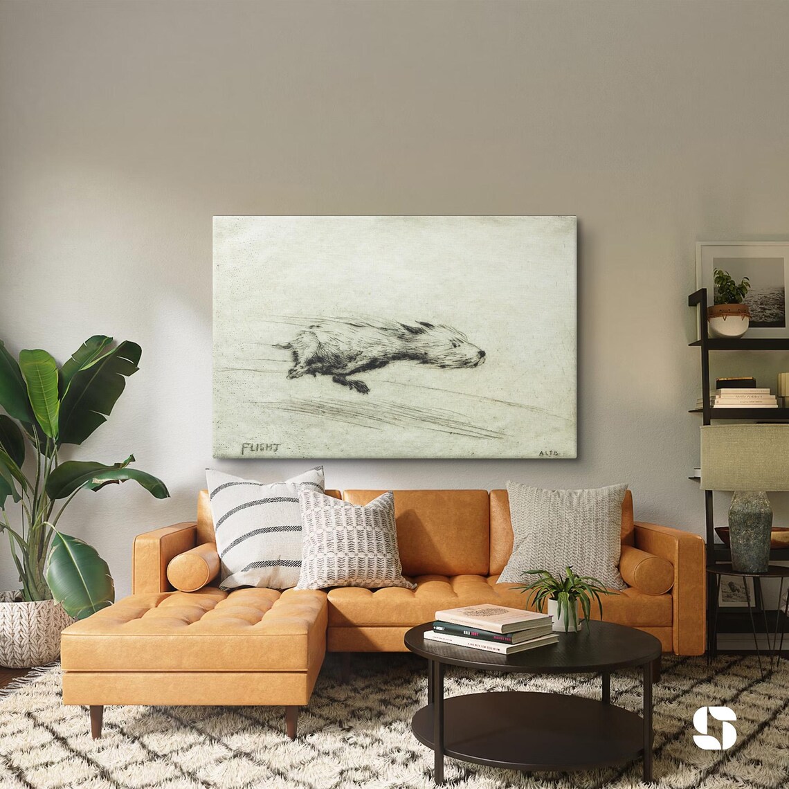 Dog With Zoomies Vintage Illustration Art Print