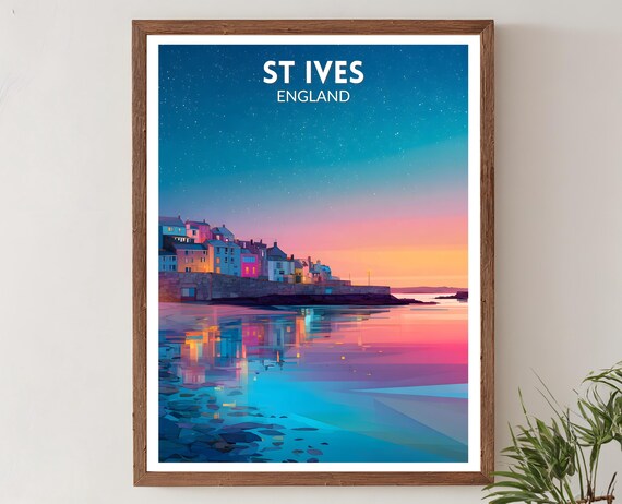 St Ives England Vibrant Travel Poster