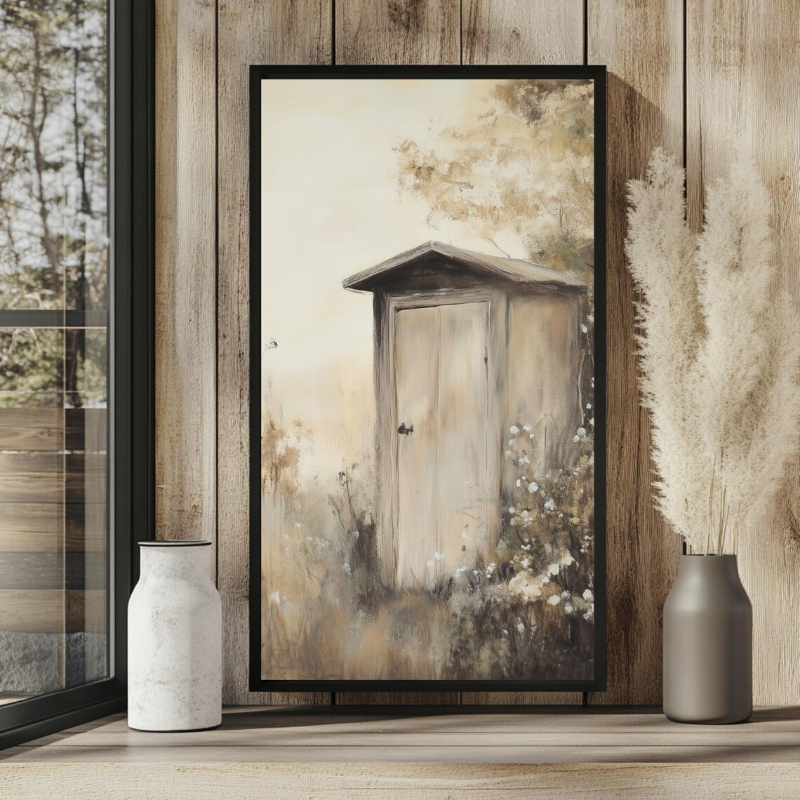 Rustic Outhouse Vintage Cabin Guest Bathroom Wall Art Print - Image 3