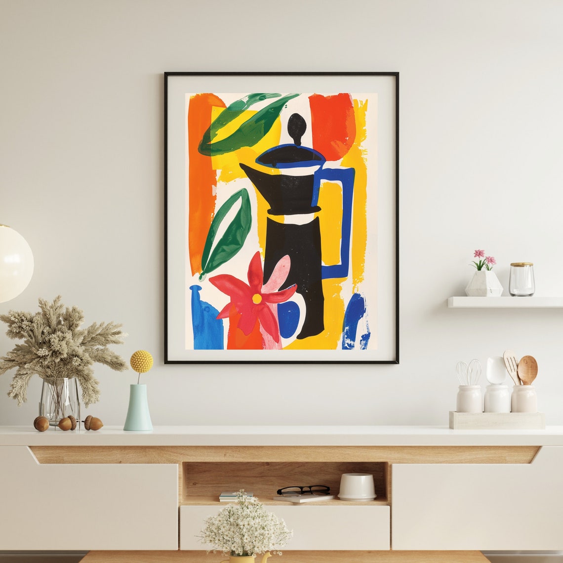 Abstract Matisse Style Still Life Poster With Teapot And Flower - Image 5