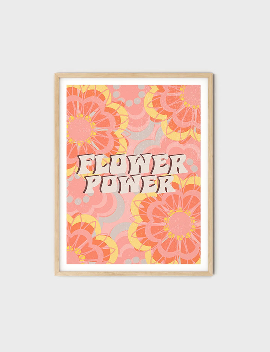 Retro 70s Flower Power Bold Orange Blossom Groovy Wall Poster - Image 8