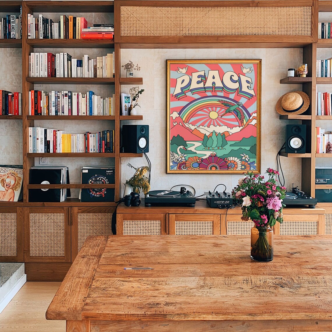 Peace 70s Vintage Poster, Boho Bedroom Wall Art - Image 7
