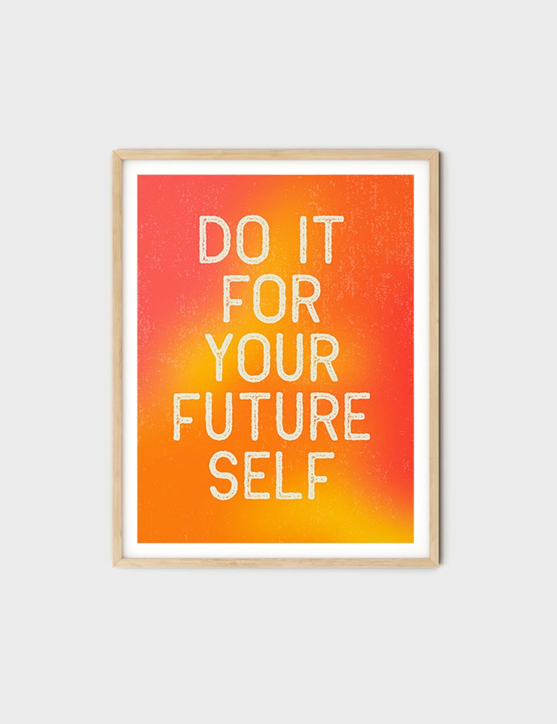 Do It for Your Future Self Orange Stencil Bold Quote Wall Poster - Image 9