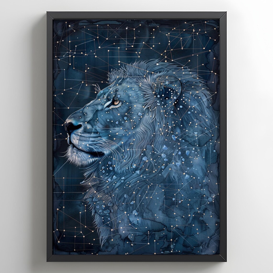 Leo Zodiac Sign Lion Astrology Starry Constellation Art Poster