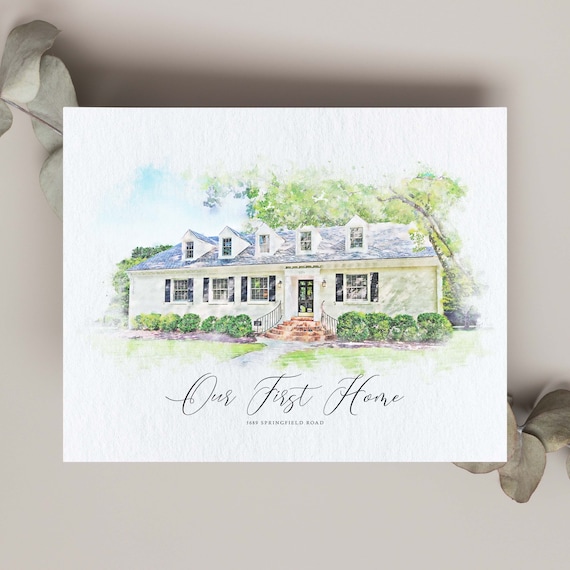 Custom House Portrait - Watercolor
