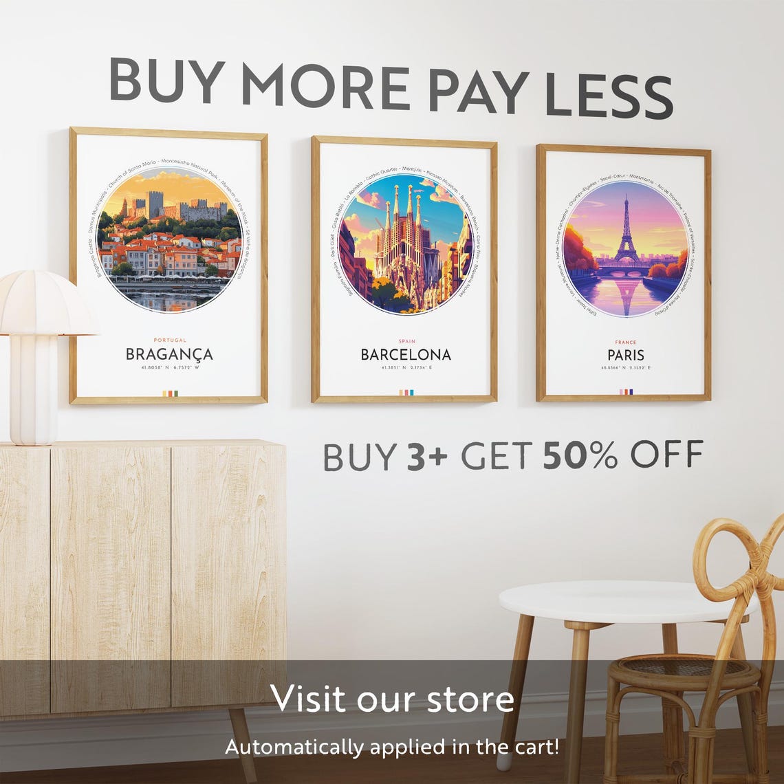 Bragana City Poster Portugal Travel Print Wall Art Travel Gift Landscape City Art Wall Decor Birthday Gift - Image 3