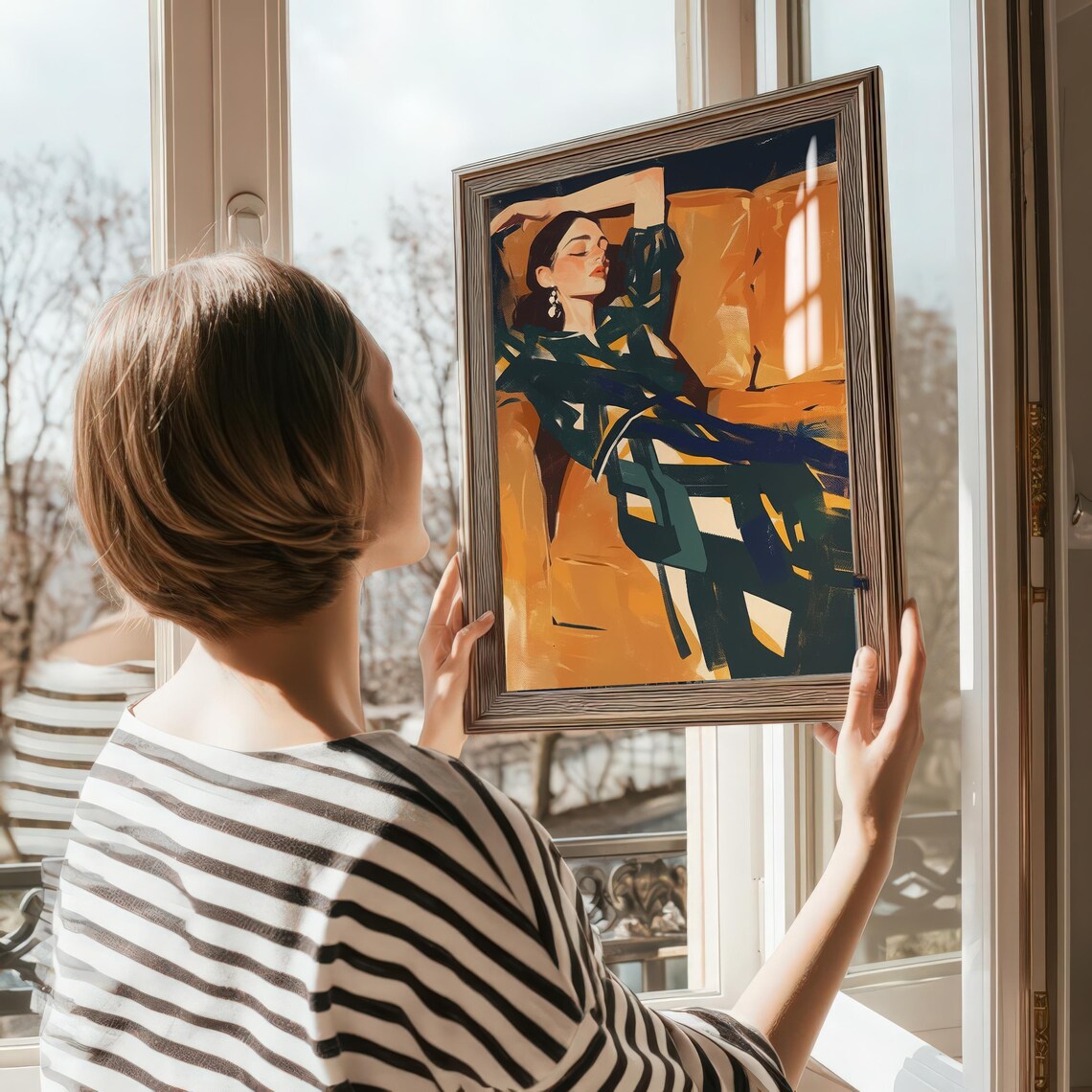 Sleeping Lady, Relaxing Modern Illustration - Image 5