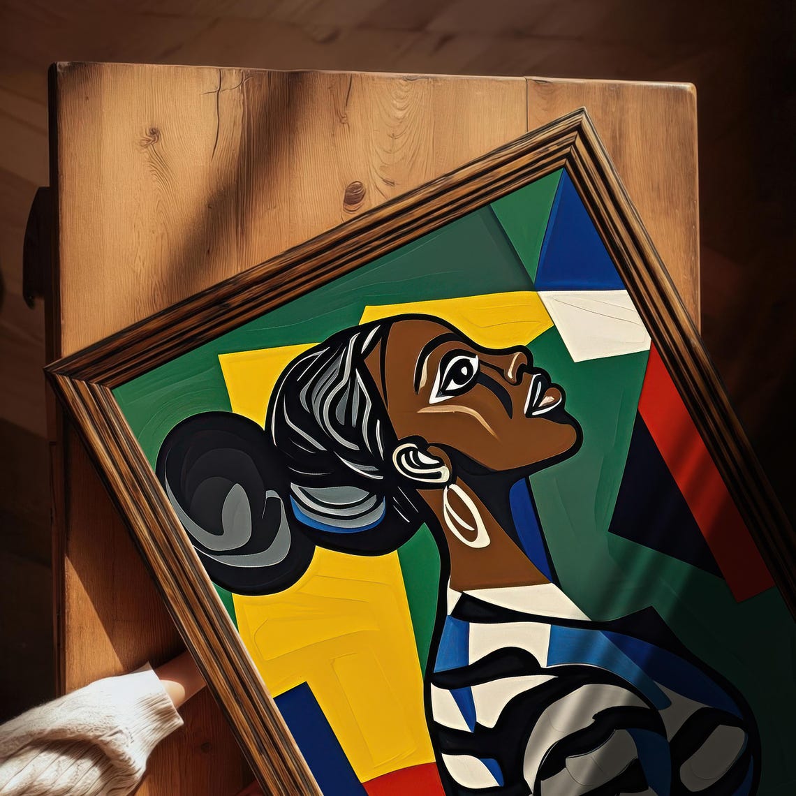 Female Figure Abstract Geometric Portrait Art Print - Image 6