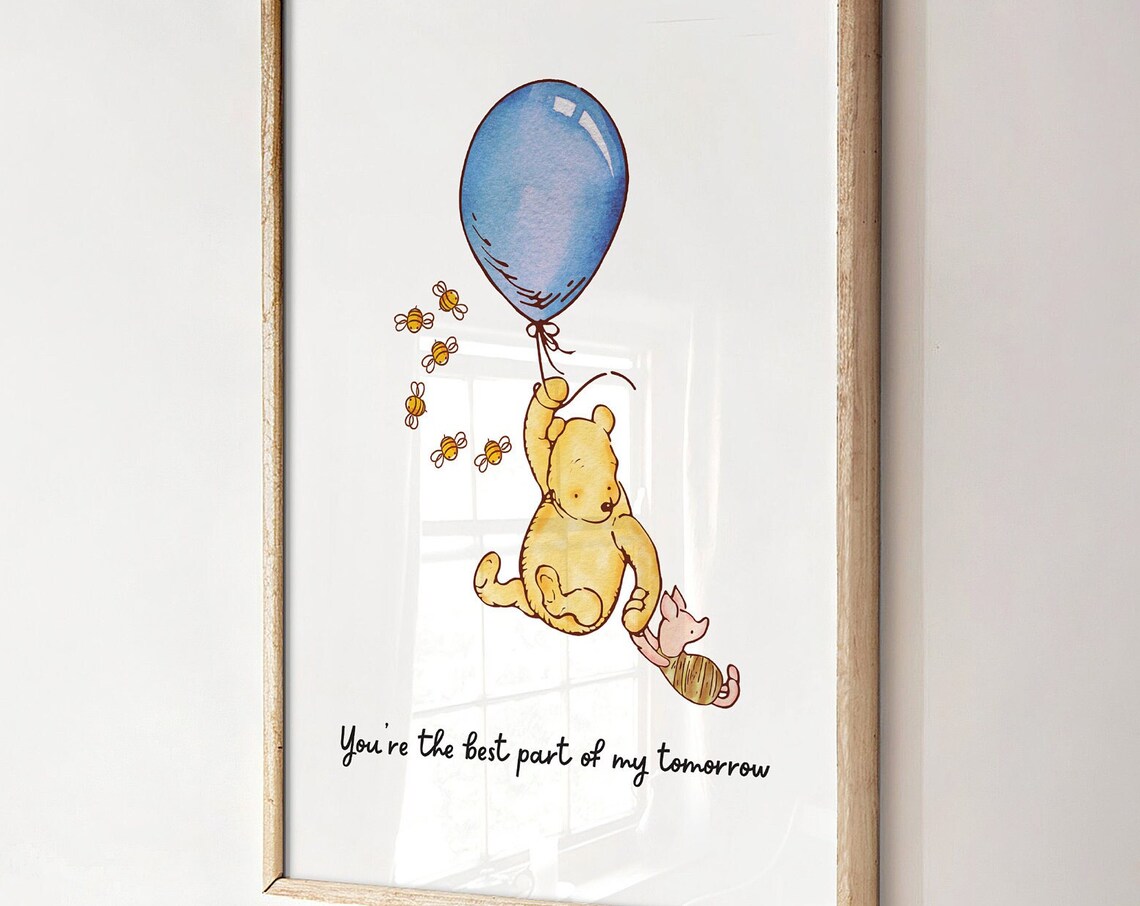 Winnie The Pooh Nursery Art, Neutral Decor Print - Image 2