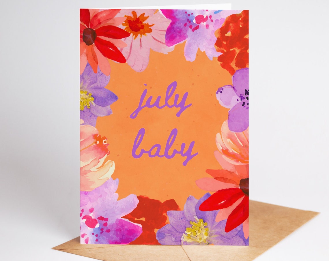 July Baby Birthday Card July Birthday Card Cancer And Leo Birthday Card Blank Inside Birthday Card Fun Trendy Birthday Card