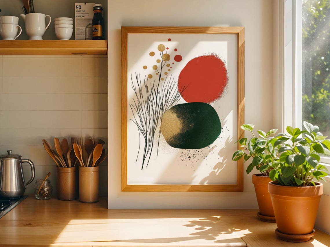 Abstract Botanical Wall Art Minimalist Nature Print Modern