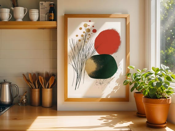 Abstract Botanical Wall Art Minimalist Nature Print Modern