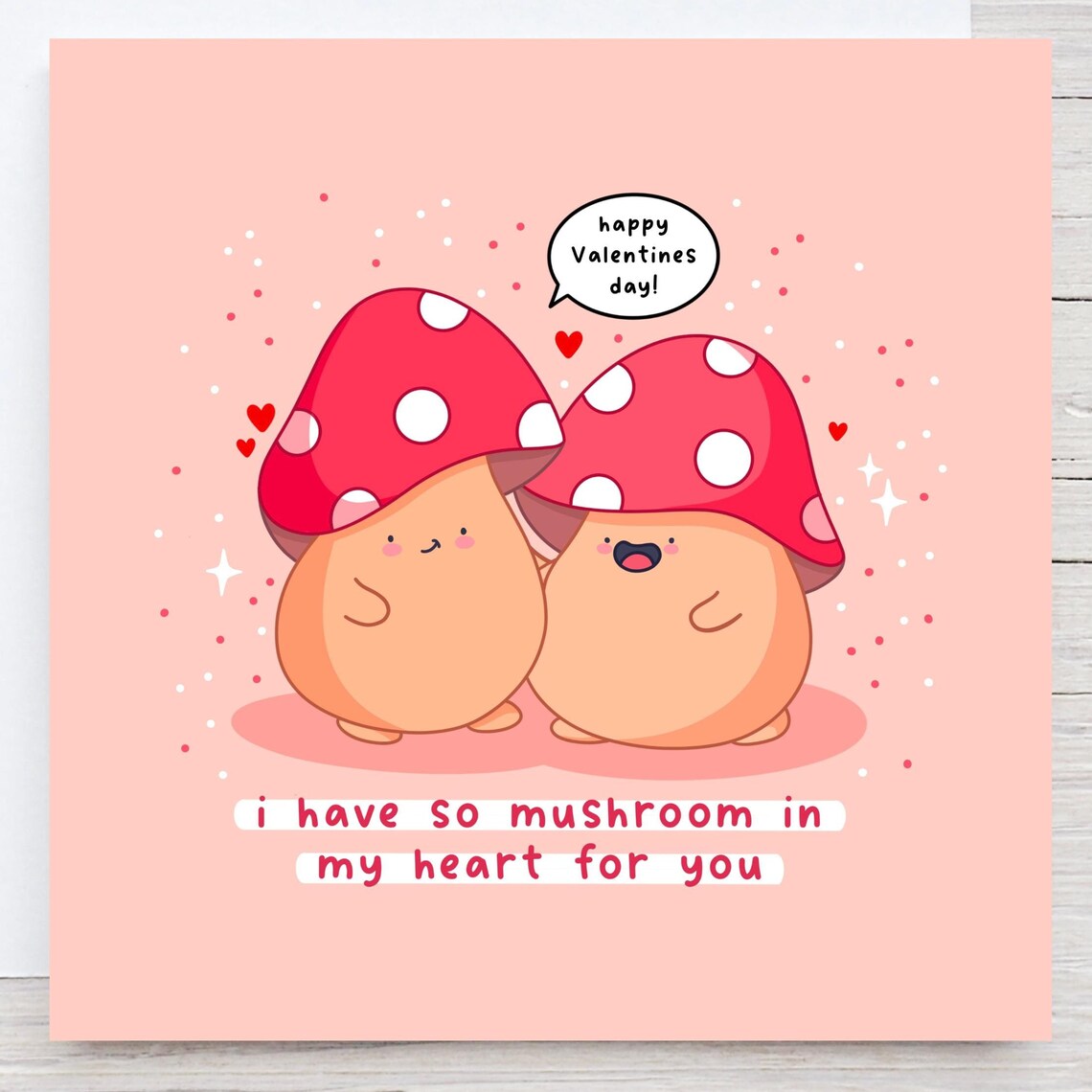 Cute Mushroom Duo So Mushroom In My Heart For You Pun Wall Art