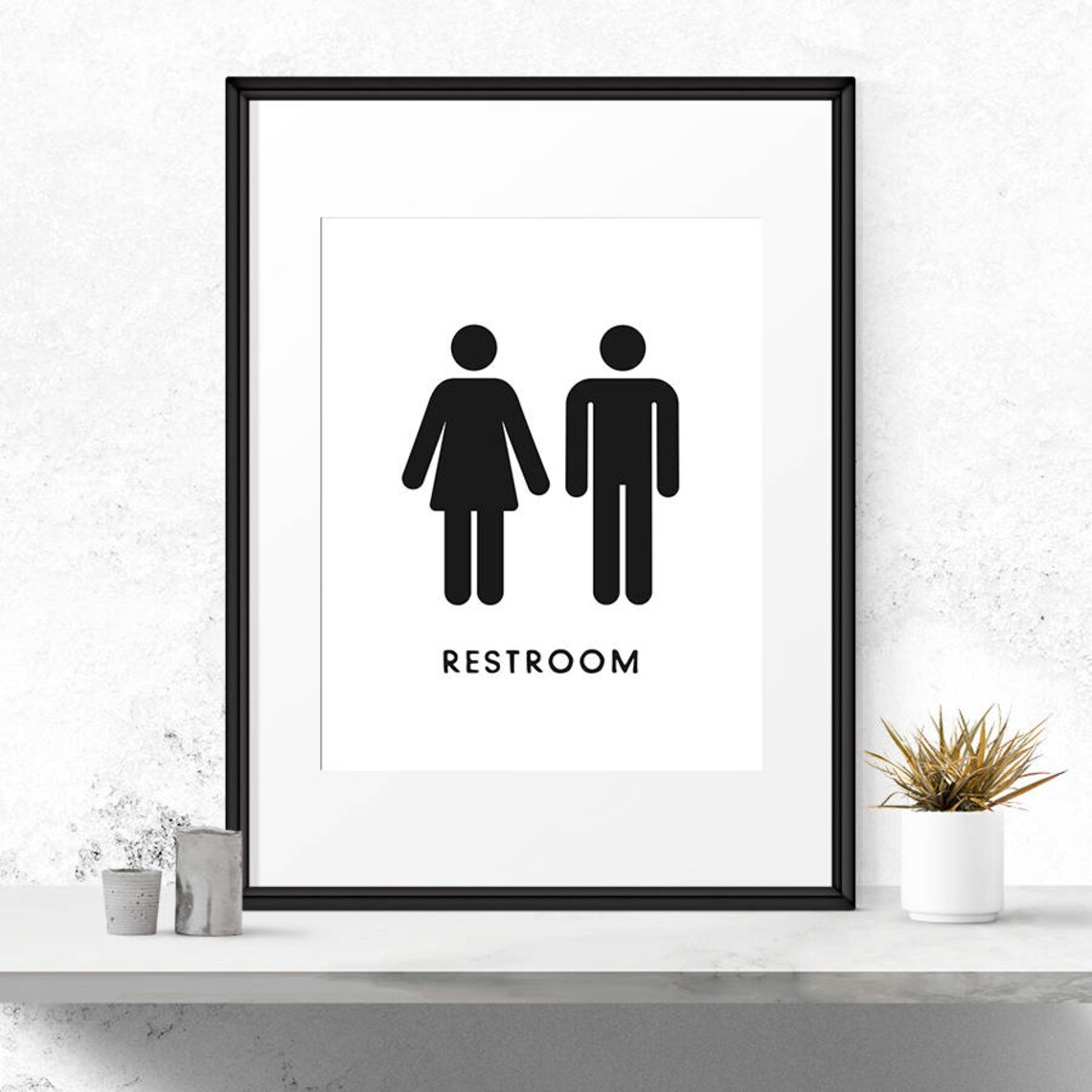 Unisex Restroom Sign, Airbnb Bathroom Art Print - Image 2