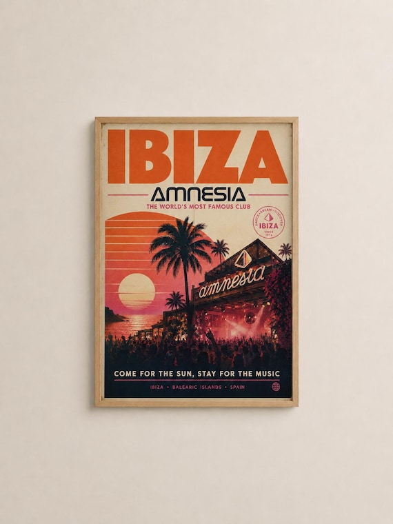 Ibiza Amnesia Club Vintage Travel Poster