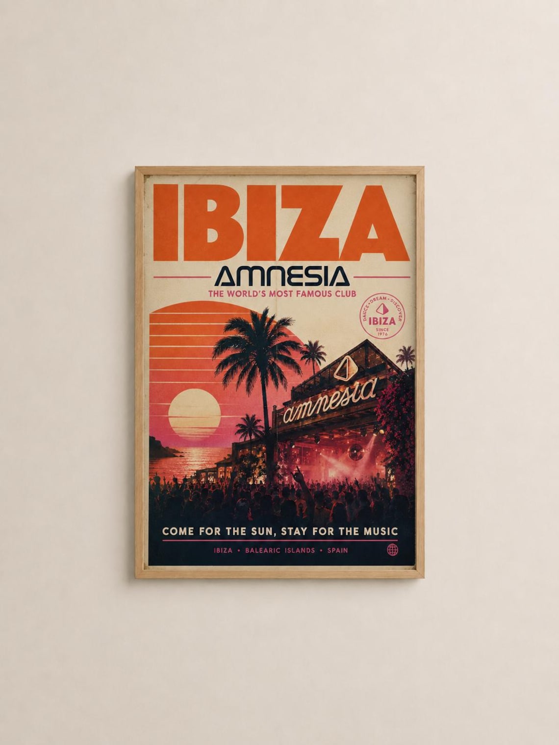 Ibiza Amnesia Club Vintage Travel Poster