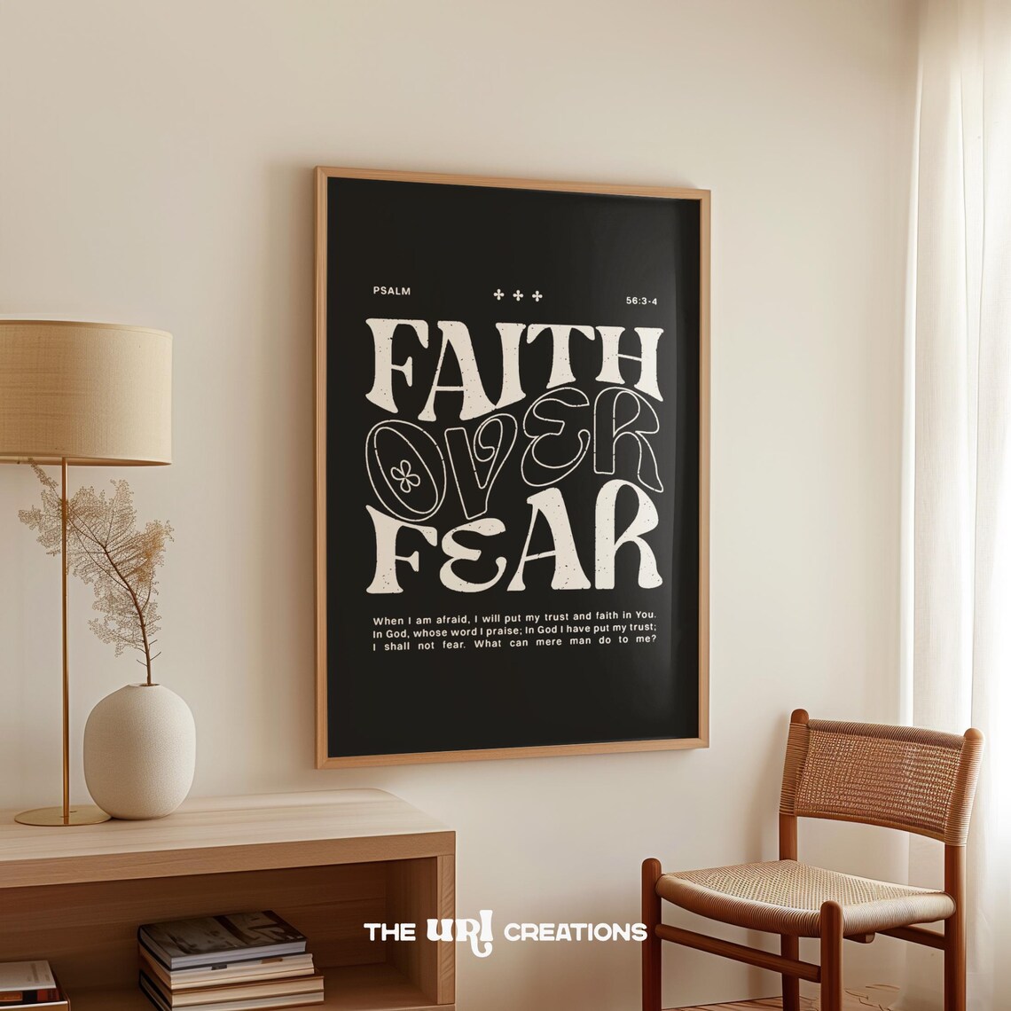 Faith Over Fear Christian Scripture Retro Art Print - Image 3