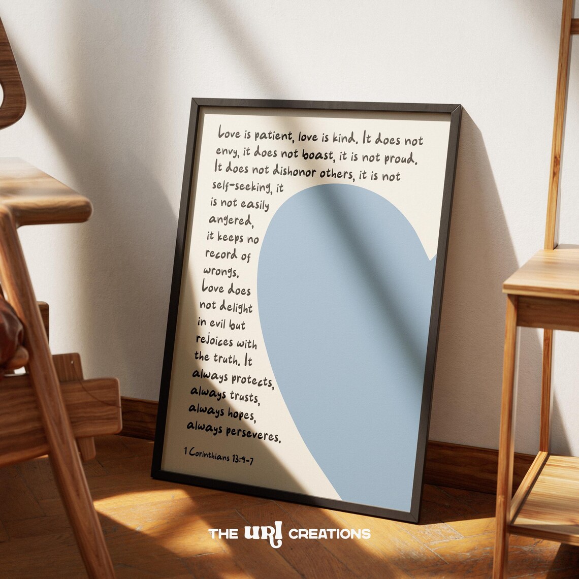 Love Is Patient Christian Bible Verse Wall Art - Image 2
