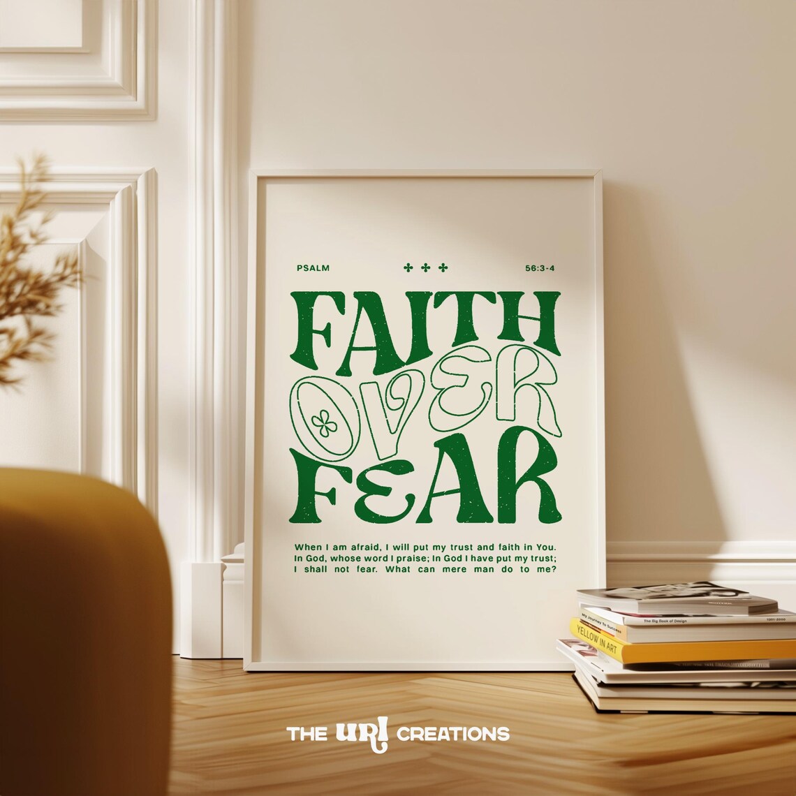 Faith Over Fear Retro Christian Scripture Art Print - Image 3