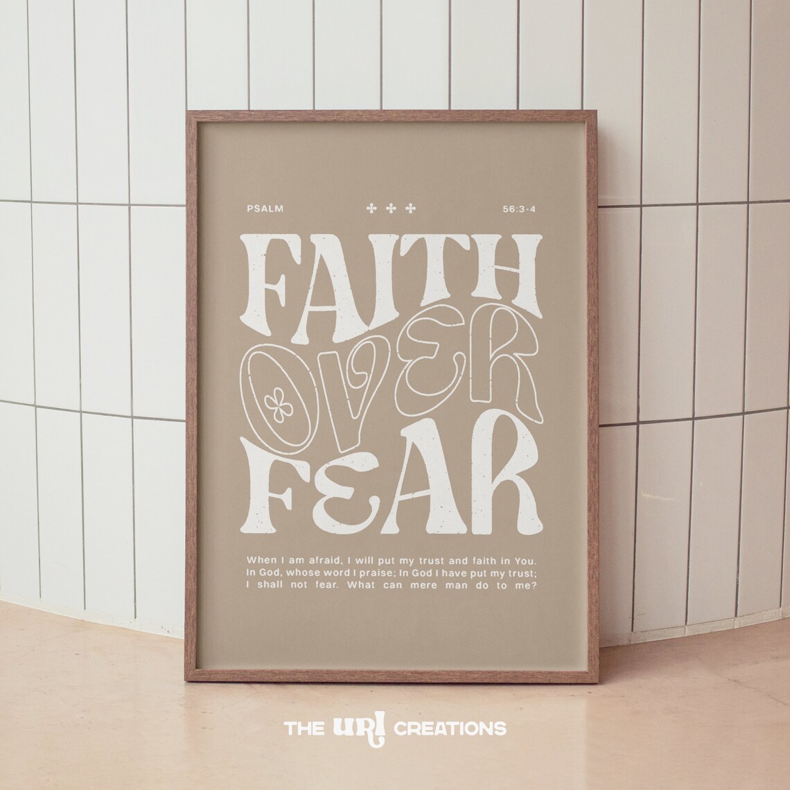 Faith Over Fear Christian Minimalist Bible Verse Poster