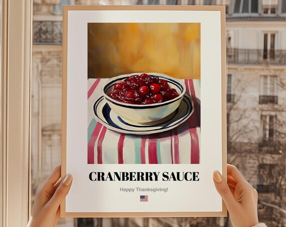 Cranberry Sauce Thanksgiving Wall Art Food Happy Gift Oil Painting Print