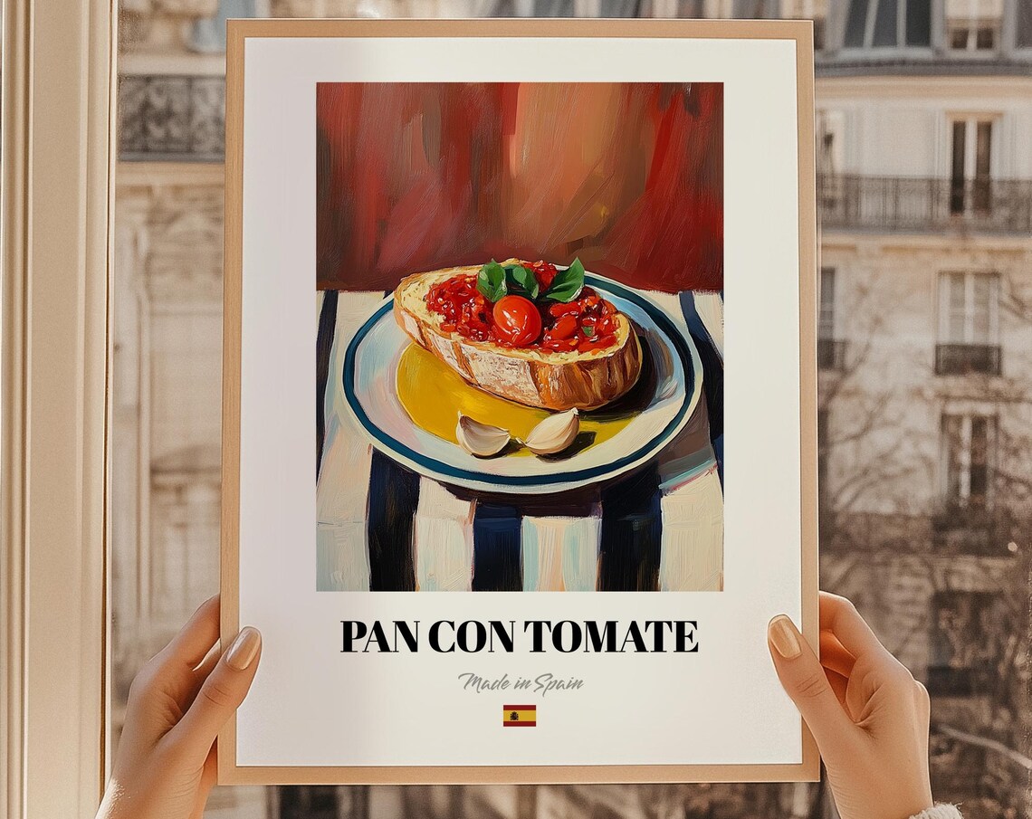 Pan Con Tomate Spanish Food Poster, Kitchen Art Print