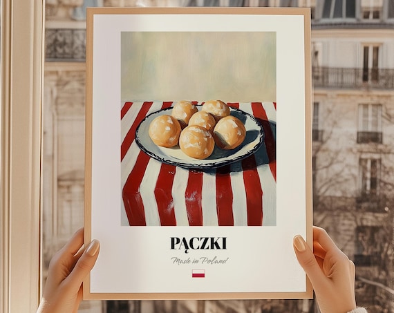 Pczki Painting Polish Kitchen Wall Art Pastry Decor Cuisine Poster
