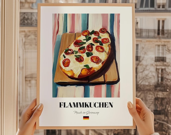 Flammkuchen Wall Art German Cuisine Food Painting Poster