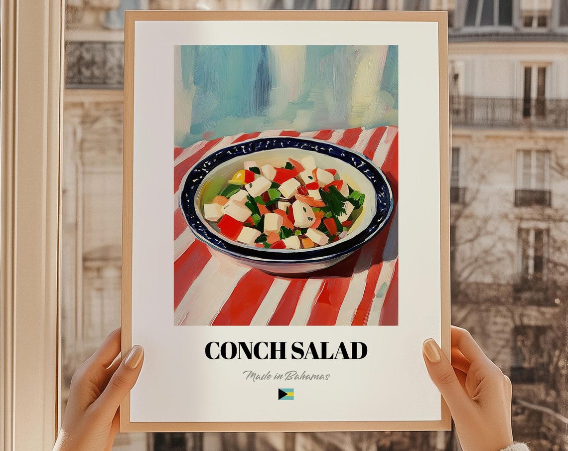 Conch Salad Bahamian Seafood Painted Fresh Island Dish Poster