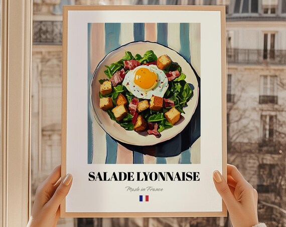 Salade Lyonnaise French Food Poster Large Oil Painting Dining Room Print Kitchen Art