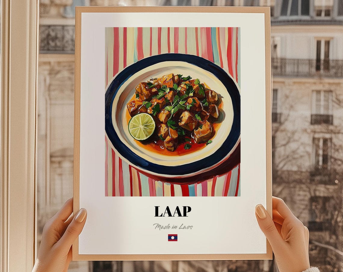 Laap Laotian National Dish Herb Cuisine Food Art Kitchen Poster