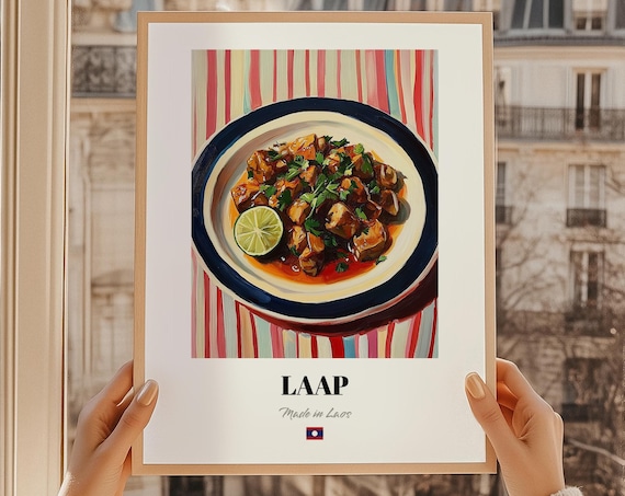 Laap Laotian National Dish Herb Cuisine Food Art Kitchen Poster