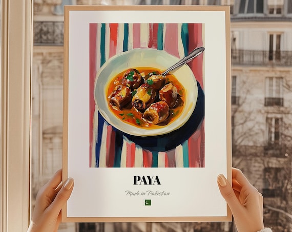 Paya Pakistani Slow Cooked Trotter Curry Painterly Cuisine Art Poster