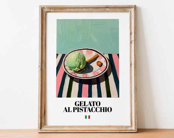 Gelato Pistacchio Wall Art Creamy Delight For Italian Dessert Lovers