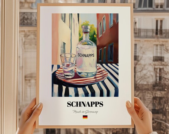 Schnapps German Spirit Poster Bar Dcor Wall Art Friend Gift Dining Room