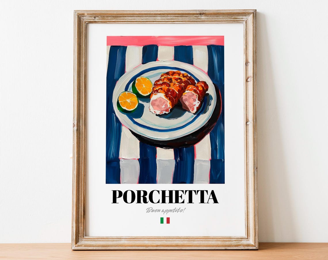 Juicy Sliced Porchetta Italian Citrus Roast Deli Kitchen Poster