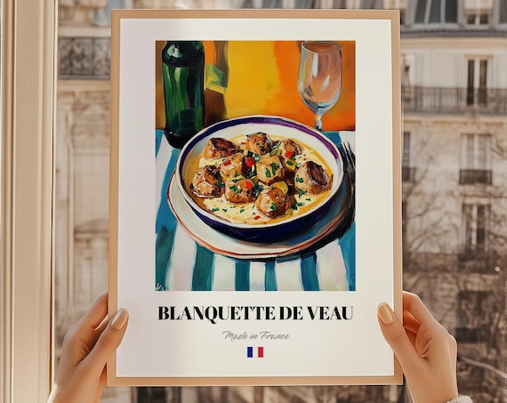 Blanquette De Veau French Food Print Dining Room Large Oil Painting Kitchen Art Poster