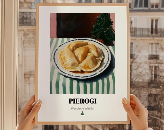 Pierogi Polish Christmas Eve Dumplings Painting Holiday Food Print