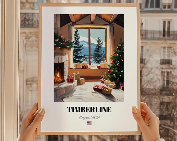Timberline Oregon Usa Ski Resort Wall Decor Print Poster Christmas Gift