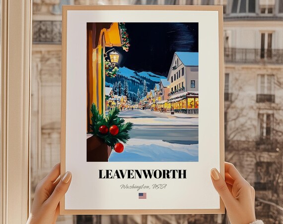 Leavenworth Washington Usa Christmas Town Wall Art Print Poster Gift