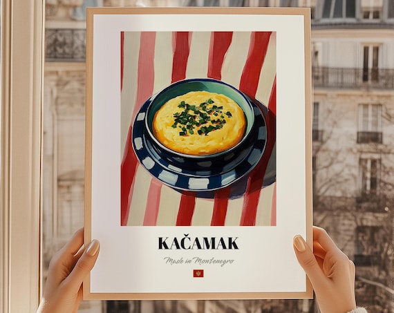 Kacamak Montenegrin Cornmeal Porridge Cuisine Food Art Kitchen Poster