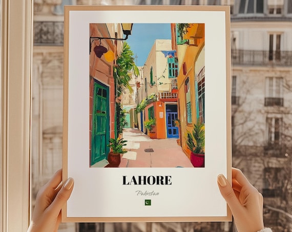 Lahore Pakistan Wall Art Reproduction Oil Painting Poster Friend Gift Entryway