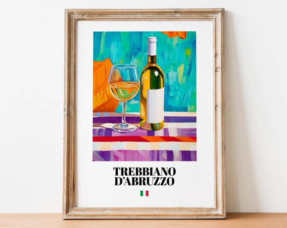 Trebbiano Dabruzzo Wall Art Print Poster Italian White Wine Artwork