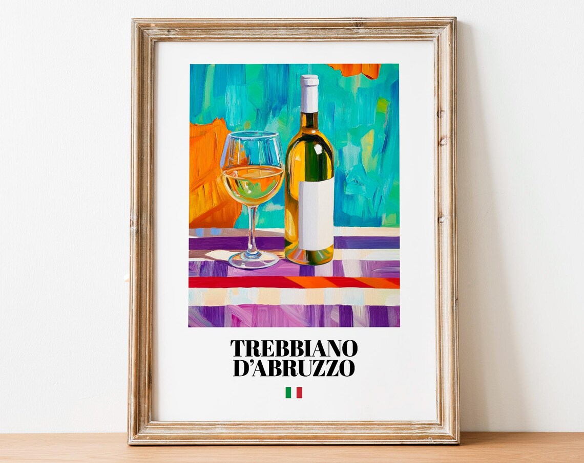 Trebbiano Dabruzzo Wall Art Print Poster Italian White Wine Artwork