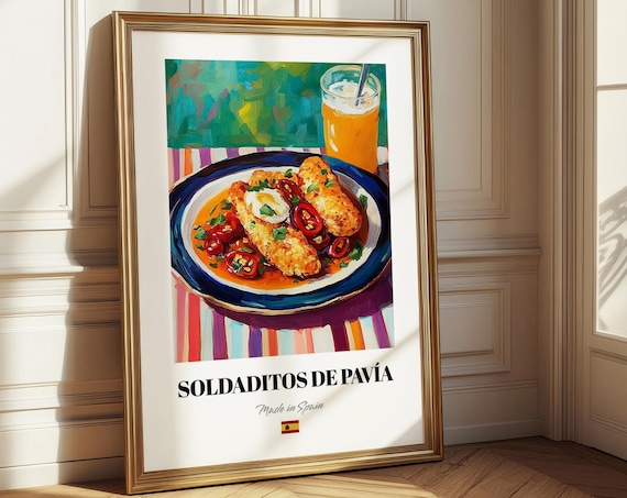 Soldaditos De Pava Spanish Food Painting Chef Gifts Bowling Party Kitchen Wall Decor Poster