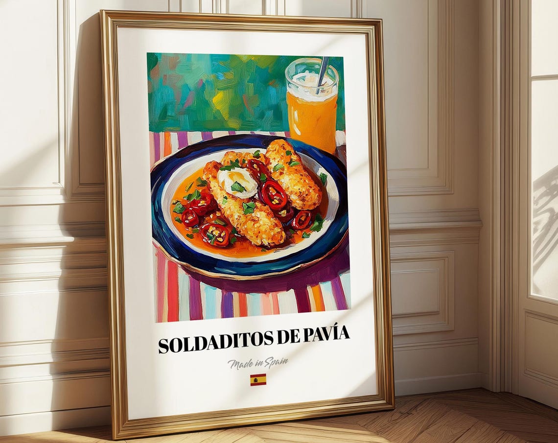 Soldaditos De Pavía Spanish Fried Fish Tapas Food Art Poster