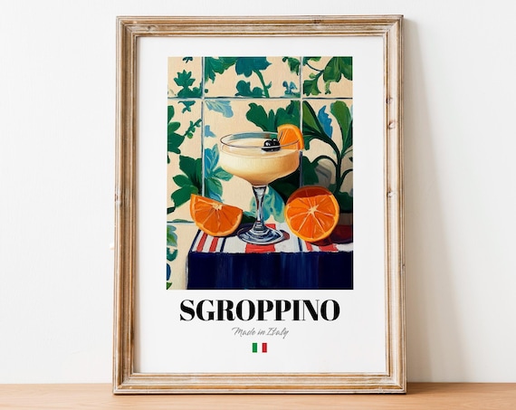 Sgroppino Wall Art Print Poster Elegant Cocktail Artwork For Kitchens